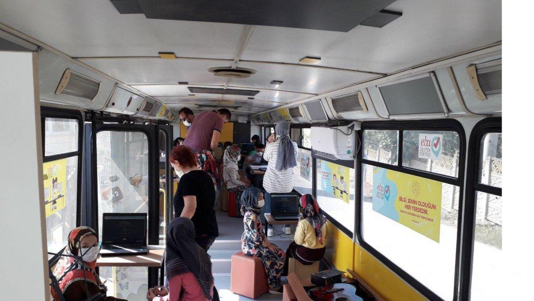 Eba Destek Noktası Mobil Otobüsü Şehit Sercan Gedikli Ortaokulunda